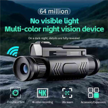 D12 4K Digital Night Vision Monocular 28X Infrared Night Vision Goggles 68MP Digital Zoom Wifi Telescope with Fill Light