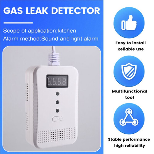 Voice Digital Display Type Carbon Monoxide Combustible Gas Detector Composite Alarm Detector EU Plug 1