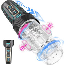 Automatic Male Masturbator Sex Toy for Men, Blowjob Sex Machine, 5 Thrusting 5 Rotating 10 Vibrating Intuitive LCD Display for Customizable Sensation