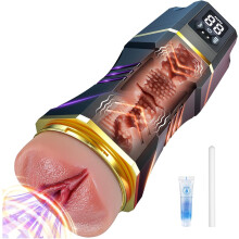 Male Sex Toys Masturbator for Men, Adult Sex Toys for Man Masterubater, Mens Toy Fake Pocket Pussy Doll 3D Vagina & 5 Saugen & 9 Vibration