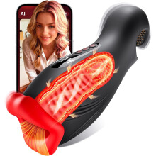 Male Masturbator Sex Toys, 4 Squeezing & 9 Vibrating Modes Mouth-Wrapped Penis Vibrator for Blowjob, Pocket Pussy Male Toys Stroker Sex Toy