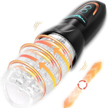 Automatic Male Masturbator Sex Toy for Men with 10 Vibration,8 Thrusting&Rotating Patterns,Blowjob Toy Penis Pump Male Stroker Pocket Pussy for Him