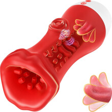 Male Masterubater Sex Toys for Men, Powerful Elongated 360 Wrap Stretchable Design 9x9 Fast Tapping Vibrating Pocket Pussy Masturbator