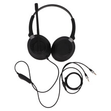 Over-ear-hodesett for PC med roterende mikrofon og støydemping, krystallklar lyd, plug-and-play, myke øreputer, lang kabel, slitesterk konstruksjon