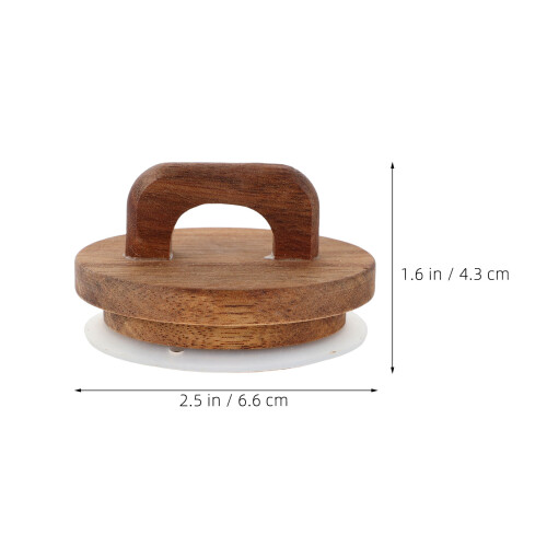 2Pcs Tampas Herméticas De Madeira Com Silicone Para Potes Boca Larga 1