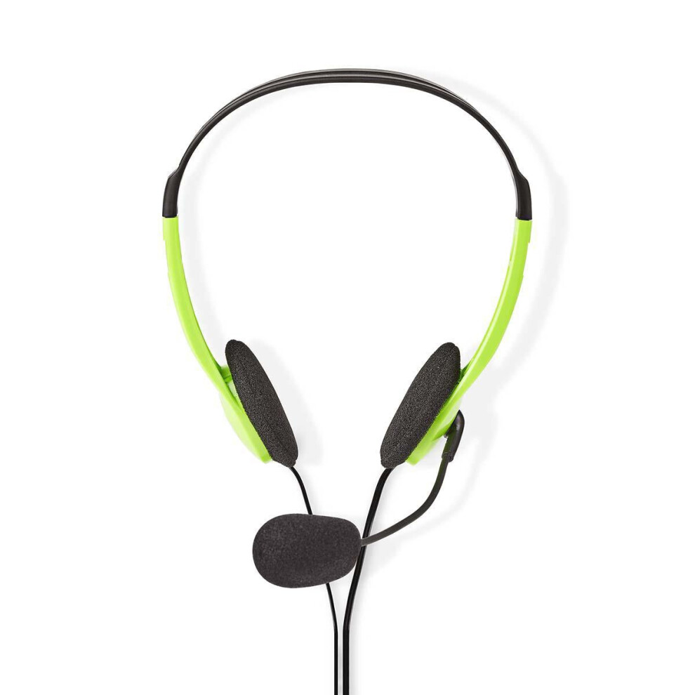 Pc Headset | On-Ear | Stereo | 2X 3.5Mm | Foldable Microphone | Green 5412810286874