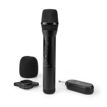 Drahtloses Mikrofonsatz | 20 Kanäle | 1 Mikrofon | Kardioid | 70 Hz - 13 kHz | 1000 Ohm | -95 dB | Volumensteuerung | Schwarz