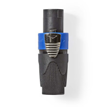 Lautsprecherstecker | Gerade | Männlich | Vernickelt | Löten | Kabeleingangsdurchmesser: 8,0 mm | ABS | Schwarz | 1 St. | Plastikbeutel