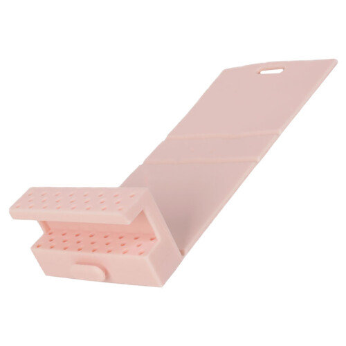 2Pcs Pink Nail Drill Bits Organizer Silicone Case for Home Manicure 1