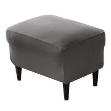 (1 Piece, Silver) Elastic Footstool Cover Dust Covers Rectangle Nordic Footrest Chairs Protector Washable Sofa Chair Slipcover Universal Size