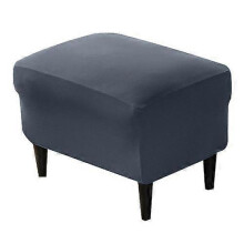 (1 Piece, Grey) Elastic Footstool Cover Dust Covers Rectangle Nordic Footrest Chairs Protector Washable Sofa Chair Slipcover Universal Size