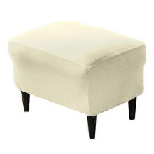 (1 Piece, Ivory) Elastic Footstool Cover Dust Covers Rectangle Nordic Footrest Chairs Protector Washable Sofa Chair Slipcover Universal Size