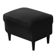 (1 Piece, Black) Elastic Footstool Cover Dust Covers Rectangle Nordic Footrest Chairs Protector Washable Sofa Chair Slipcover Universal Size