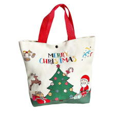 (Red) Holiday Party Favor Bags, Festive Christmas Design for Family Gatherings, Santa Snowflake Pattern, 20 Count