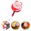 2Pcs Portable PU Cosmetic Mirror Adorable Handheld Tool 3