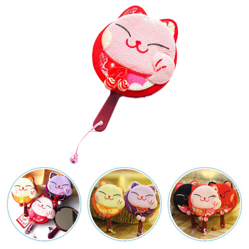 2Pcs Portable PU Cosmetic Mirror Adorable Handheld Tool 2