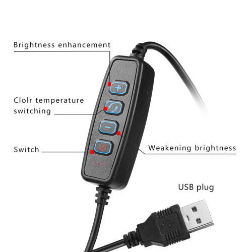 5 in 1 LED Supplementary Ring Lamp Black for Video Makeup 1