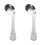 2Pcs Feeding Spoons Silver Stainless Steel Feeding Set 2