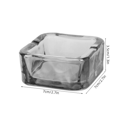 Glass Ashtray Light Grey for Home Versatile and Modern Decor 1