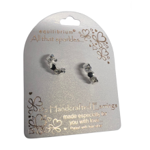 All That Sparkles Diamante Honeycomb Silver Plated Hoop Earrings