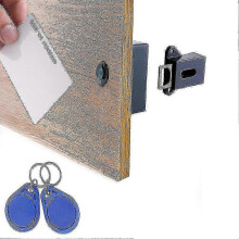 (B) Invisible Electronic Cabinet Lock DIY RFID Lock for Wooden Cabinet Drawer Locker Cupboard No Drill Installation