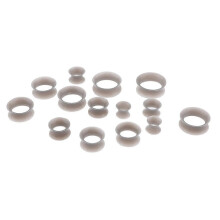 (Gray) 7 Pairs Silicone Flexible Ear Tunnels Stretcher Gauges 8mm Elastic Ear Plugs Jewelry