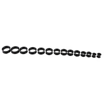 (Black) 7 Pairs Flexible Silicone Ear Tunnels Gauges Expander Stretching Kits for Ear Stretching and Daily Wear