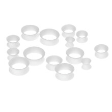 (White) 7 Pairs Silicone Flexible Ear Tunnels Stretcher Gauges 8mm Elastic Ear Plugs Jewelry