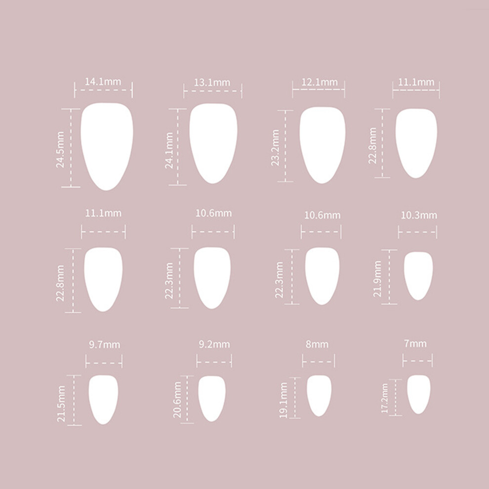 Hue-Grain Pink White Gradient False Nails For Women