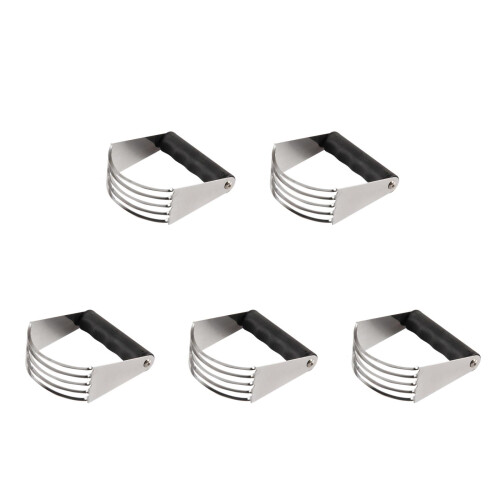 5Pcs Stainless Steel Pastry Cutter Dough Blender Silver for Baking 1