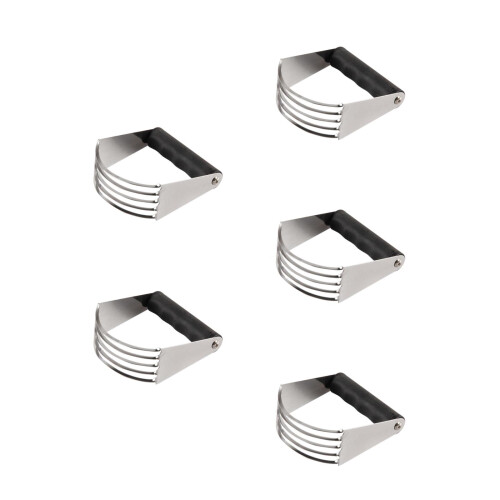 5Pcs Stainless Steel Pastry Cutter Dough Blender Silver for Baking 2