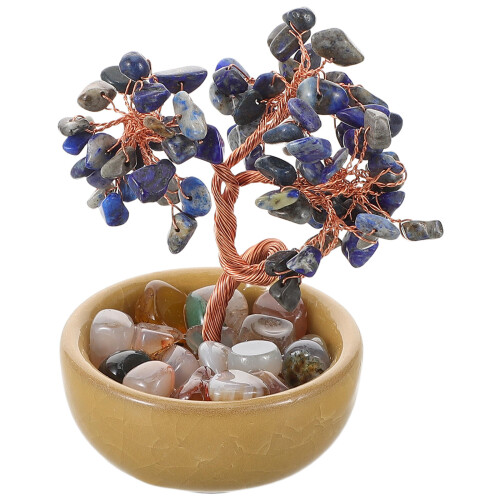 2Pcs Handcrafted Crystal Wealth Tree Decoration for Office and Home 1