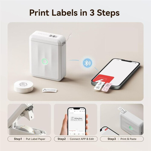 Label Maker Machine with Tape, Portable  Thermal Printer, Sticker Maker Label Maker for Home Office School 1
