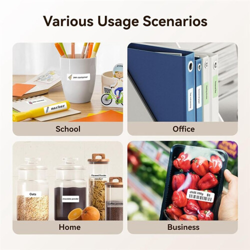Label Maker Machine with Tape, Portable  Thermal Printer, Sticker Maker Label Maker for Home Office School 2