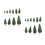 36Pcs Durable Green Miniature Plastic Trees for Model Craft and Decor 7