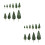 36Pcs Durable Green Miniature Plastic Trees for Model Craft and Decor 8