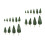 36Pcs Durable Green Miniature Plastic Trees for Model Craft and Decor 9