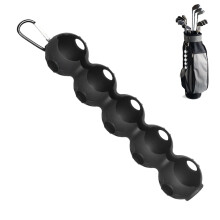 (Black) 5-Ball Silicone Golf Pouch for Easy ID