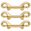 15Pcs Brass Double Bolt Snap Hooks Golden Clips for Bag Straps Secure 2
