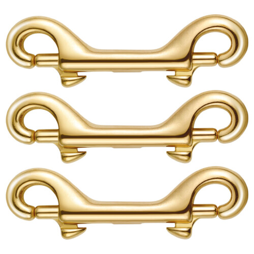 15Pcs Brass Double Bolt Snap Hooks Golden Clips for Bag Straps Secure 1