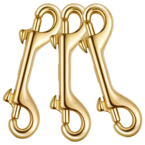 15Pcs Brass Double Bolt Snap Hooks Golden Clips for Bag Straps Secure 2