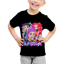 (5-6Y) 2025 New KPop Demon Hunters Saja Boys Kids T-Shirts Cartoon Short Sleeve Tops Anime Fans Children's Clothing for Baby Girl Boy