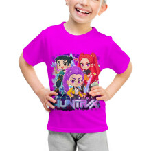 (11-12Y) 2025 New KPop Demon Hunters Saja Boys Kids T-Shirts Cartoon Short Sleeve Tops Anime Fans Children's Clothing for Baby Girl Boy