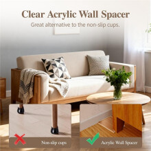 Wandstopper für Sofas, Transparenter Acryl-Wandabstandshalter für Quadratische Beine Bis 7,6 cm (3 Zoll), Verhindert Möbelbewegung, 2 Stück