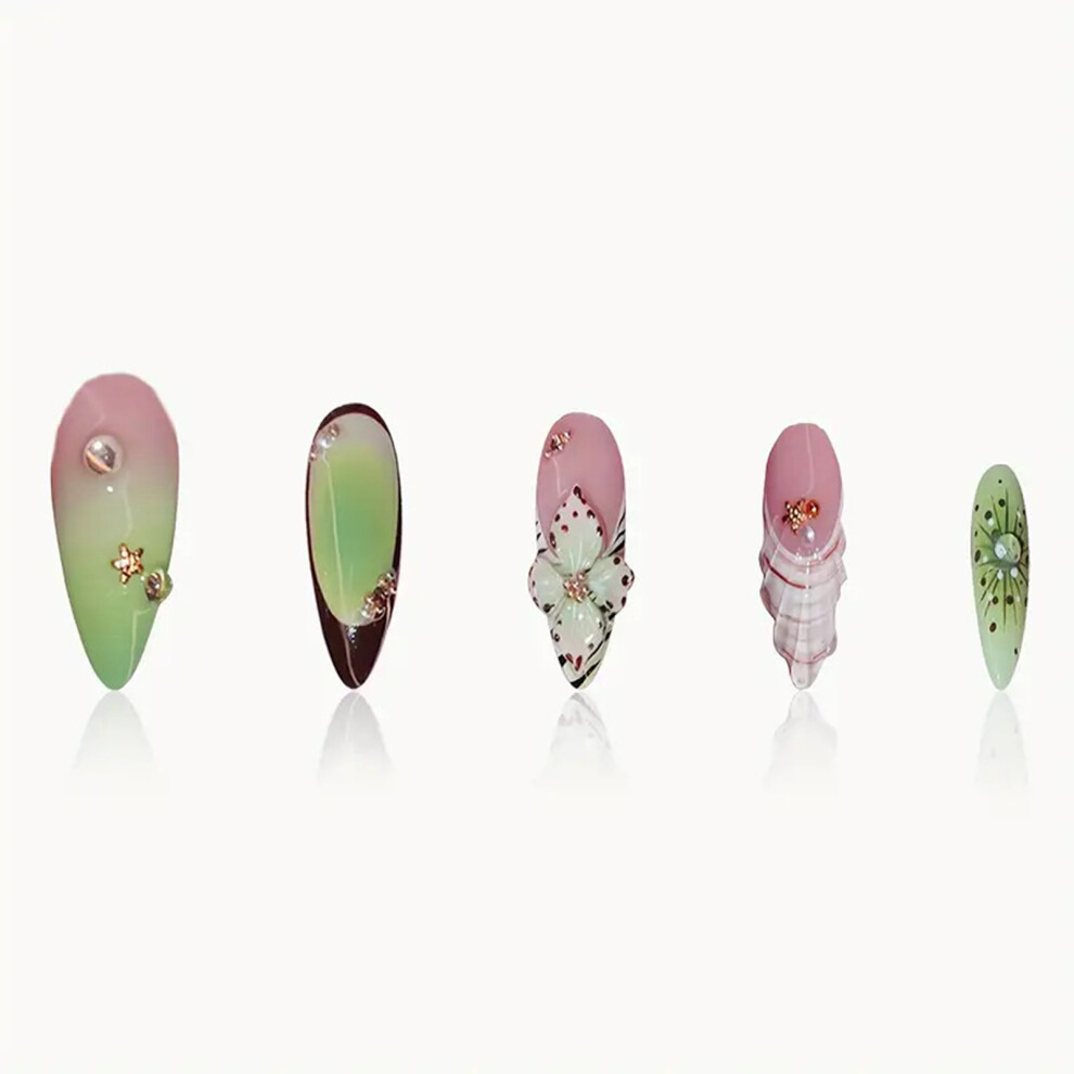 Dachuang Beauty Rhinestone Almond False Nails For Stage Wear
