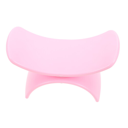 2Pcs Compact Pink Nail Rest Pillow Plastic Hand Stand for Nail Techs 1