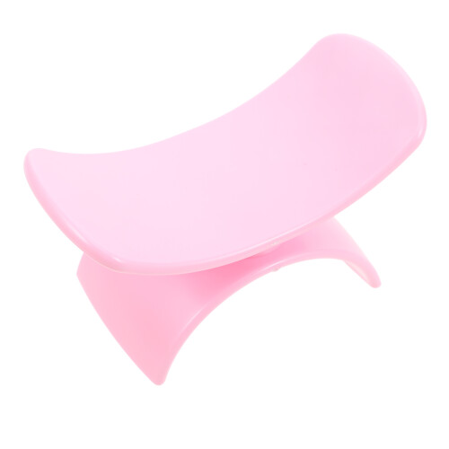 2Pcs Compact Pink Nail Rest Pillow Plastic Hand Stand for Nail Techs 2