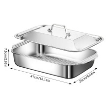 Fish Roasting Pan with Lid - Easy Clean Seafood Pot