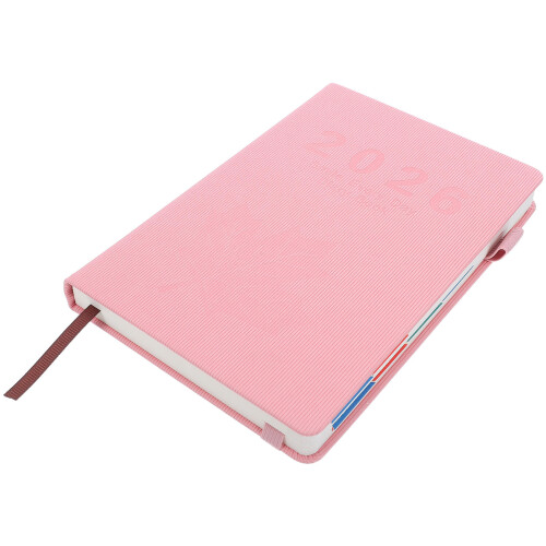 2Pièces Planner Compact 2026 Rose PU Cuir Pour Notes Journal 1