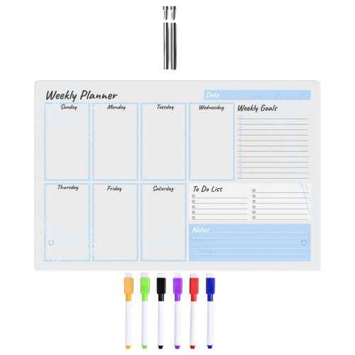 2Sets Clear Acrylic Desktop Whiteboard Reusable Dry Erase Table Board 2